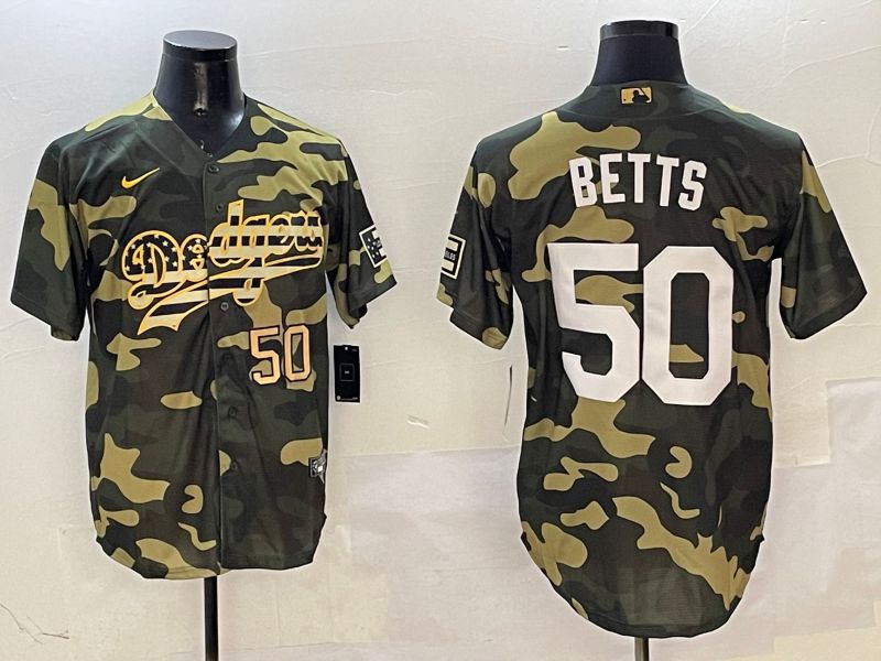 Men Los Angeles Dodgers 50 Betts Camo Joint Name 2025 Nike MLB Jersey style 10